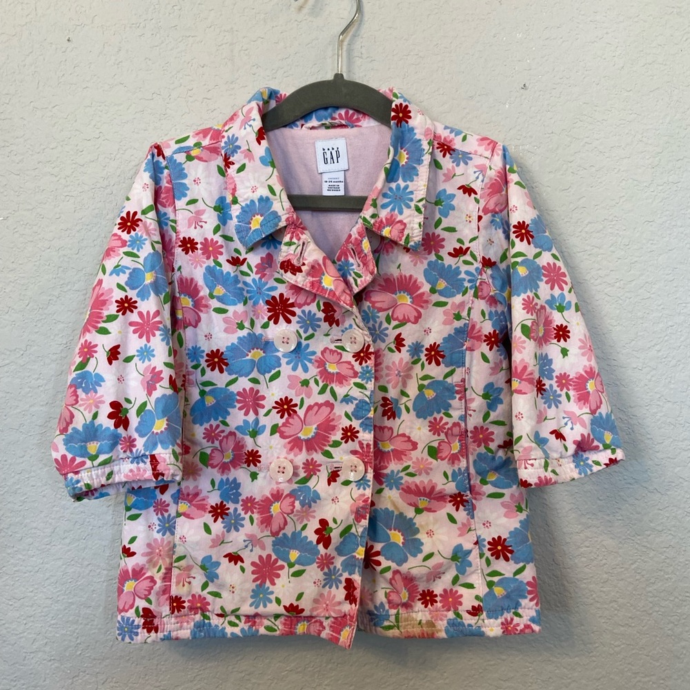 Baby Gap Girls Quilted Floral Jacket soze 18-24 Months